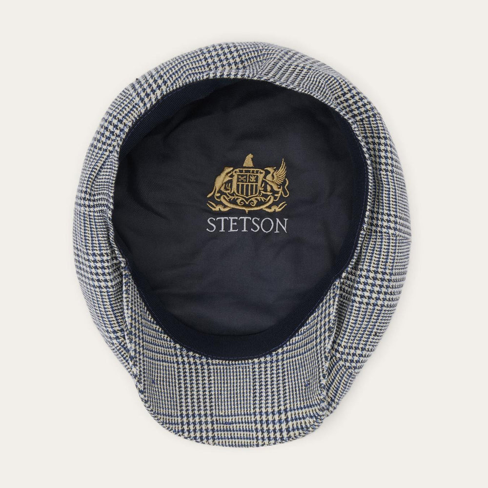Men/Women Caps &amp; Truckers | Stetson Glen Check Silk/Cotton 8-Panel Cap Blue Check