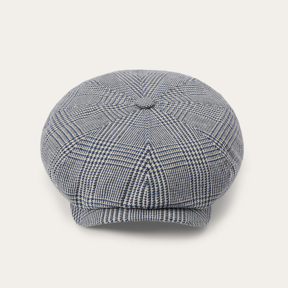 Men/Women Caps &amp; Truckers | Stetson Glen Check Silk/Cotton 8-Panel Cap Blue Check