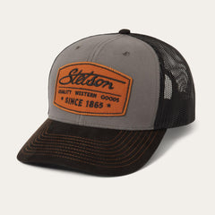Men/Women Caps &amp; Truckers | Stetson Grey Heritage Script Trucker Cap Grey
