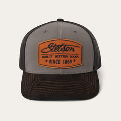 Men/Women Caps &amp; Truckers | Stetson Grey Heritage Script Trucker Cap Grey