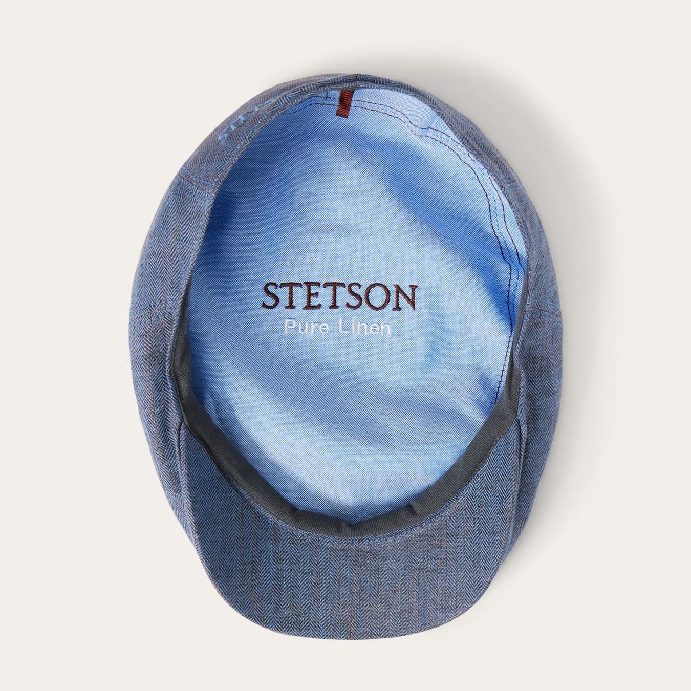 Men/Women Caps &amp; Truckers | Stetson Herringbone Linen Ivy Cap Blue Herringbone