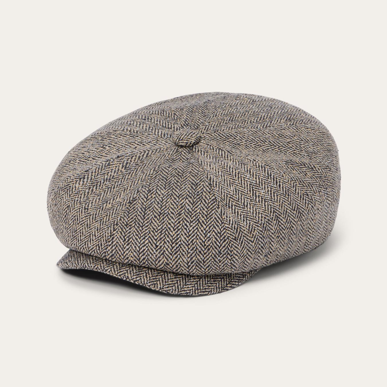 Men/Women Caps &amp; Truckers | Stetson Herringbone Silk Hatteras Black/brown Herringbone