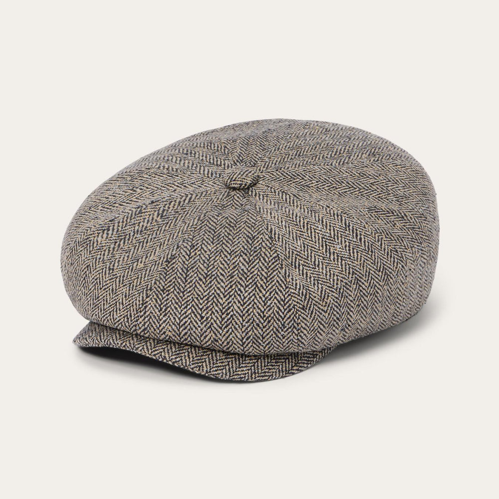 Men/Women Caps &amp; Truckers | Stetson Herringbone Silk Hatteras Black/brown Herringbone