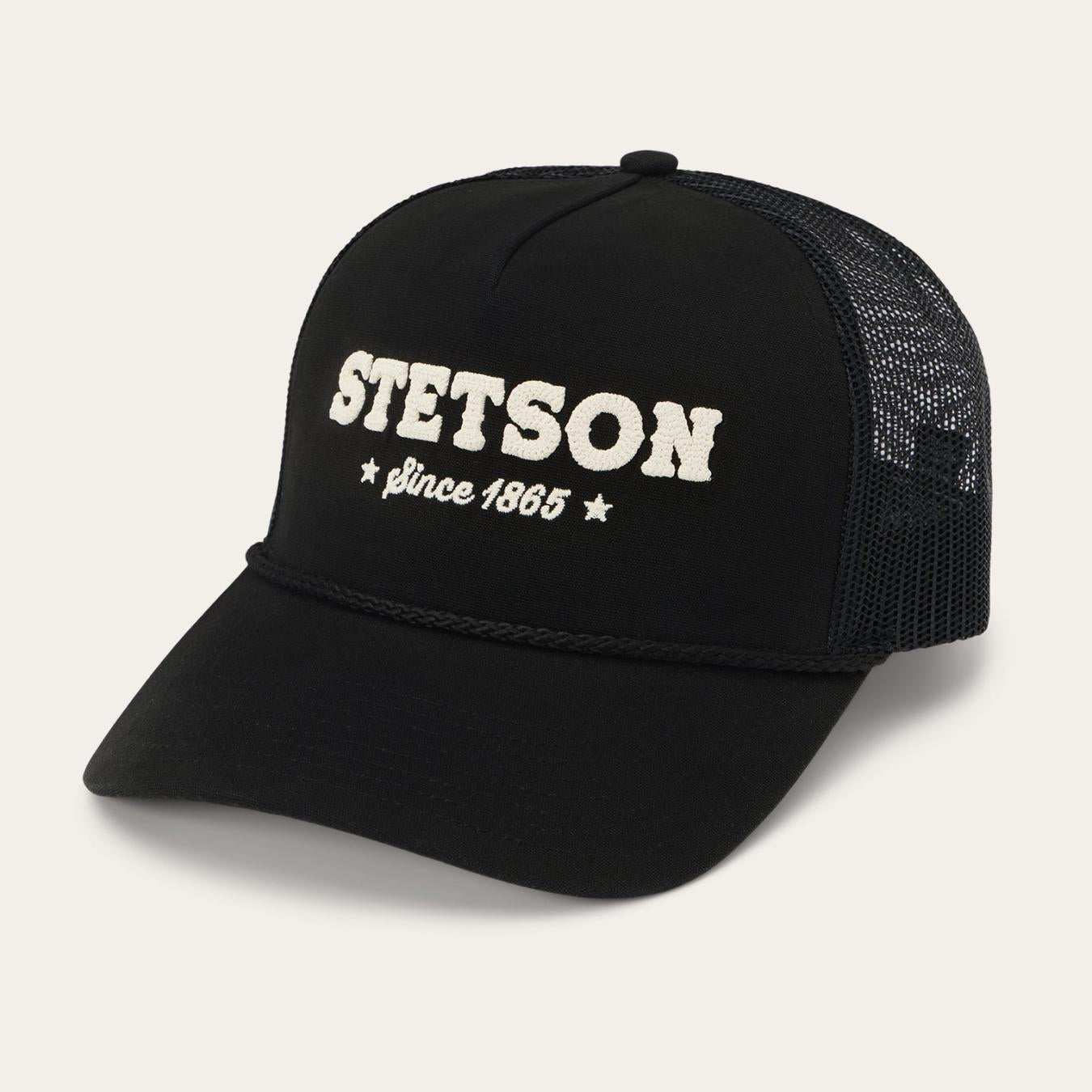 Men/Women Caps &amp; Truckers | Stetson Lasso Trucker Cap Black