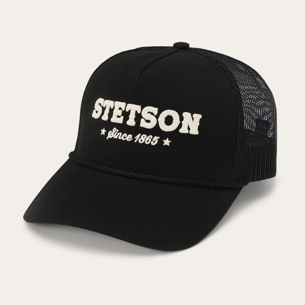 Men/Women Caps &amp; Truckers | Stetson Lasso Trucker Cap Black