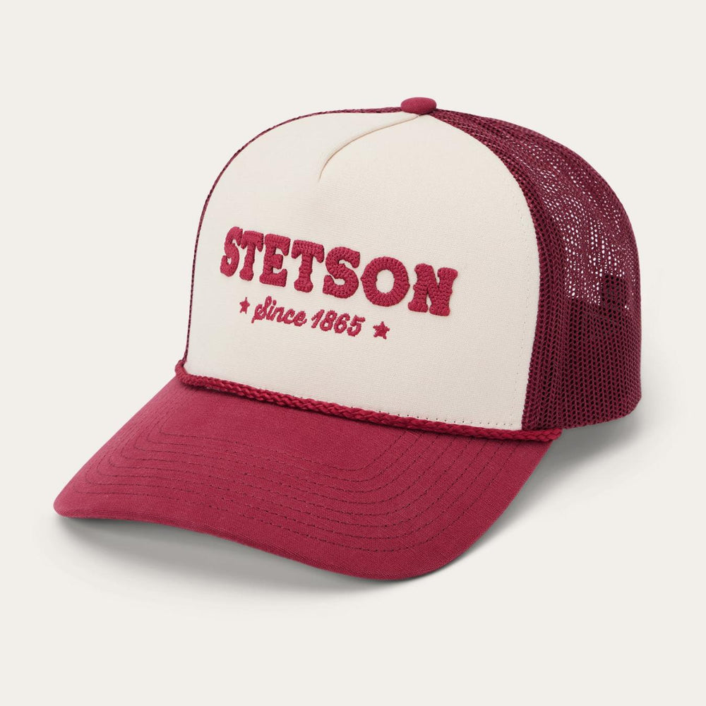 Men/Women Caps &amp; Truckers | Stetson Lasso Trucker Cap Off White / Maroon