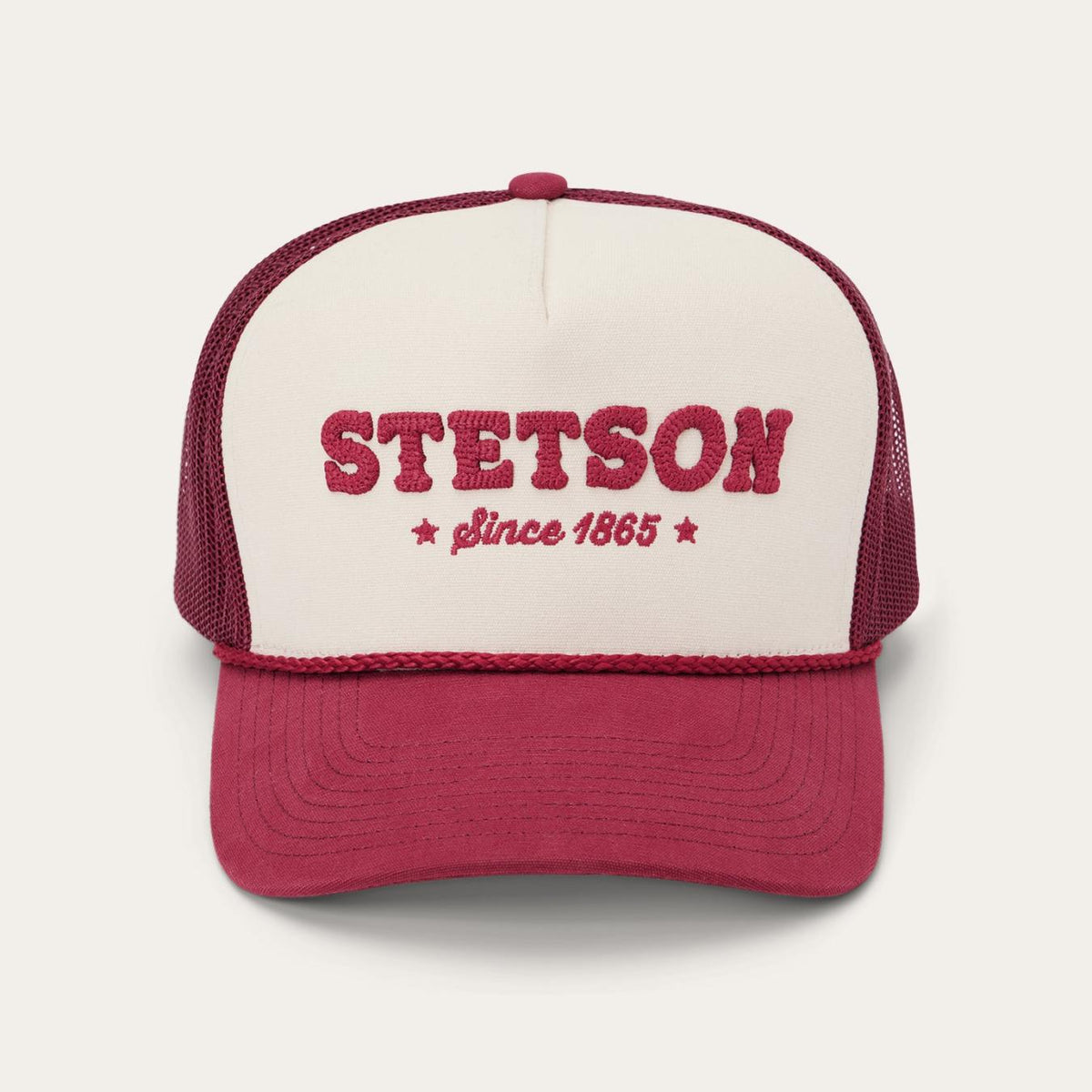 Men/Women Caps &amp; Truckers | Stetson Lasso Trucker Cap Off White / Maroon