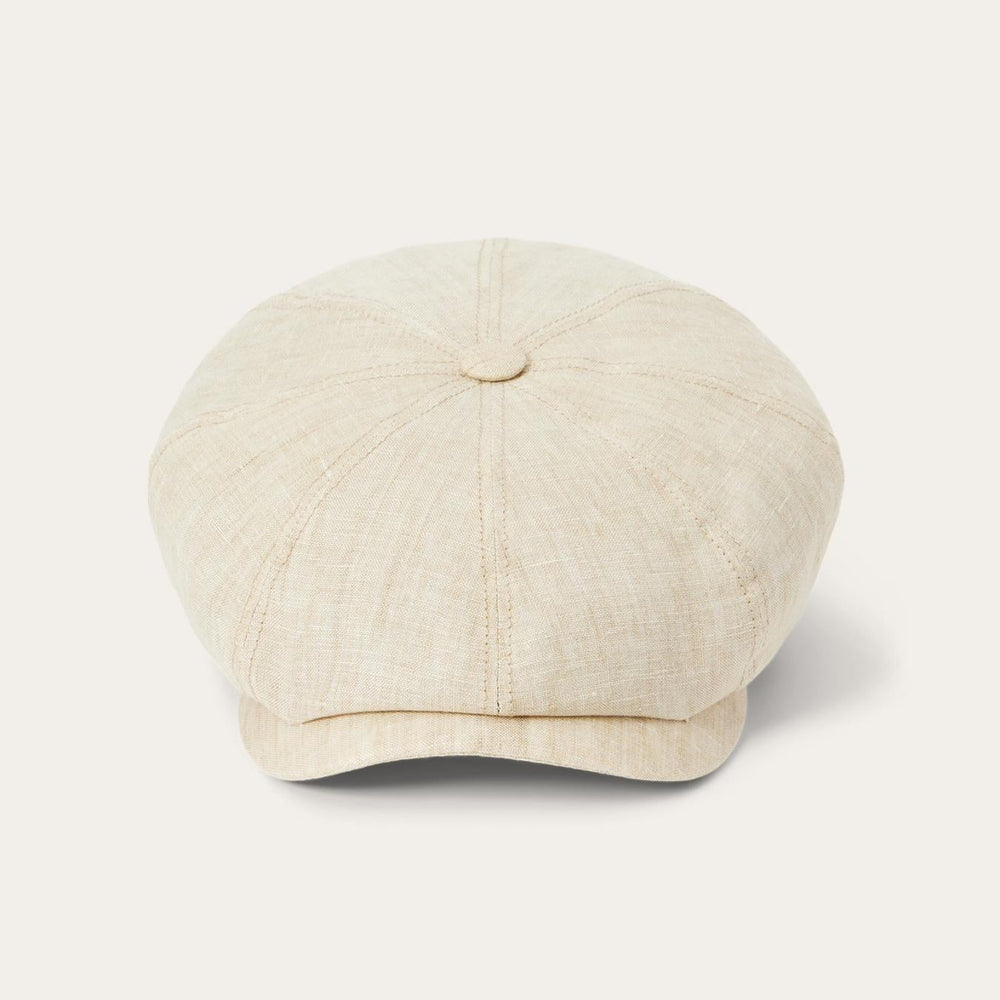 Men/Women Caps &amp; Truckers | Stetson Linen Hatteras Newsboy Beige