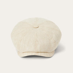 Men/Women Caps &amp; Truckers | Stetson Linen Hatteras Newsboy Beige