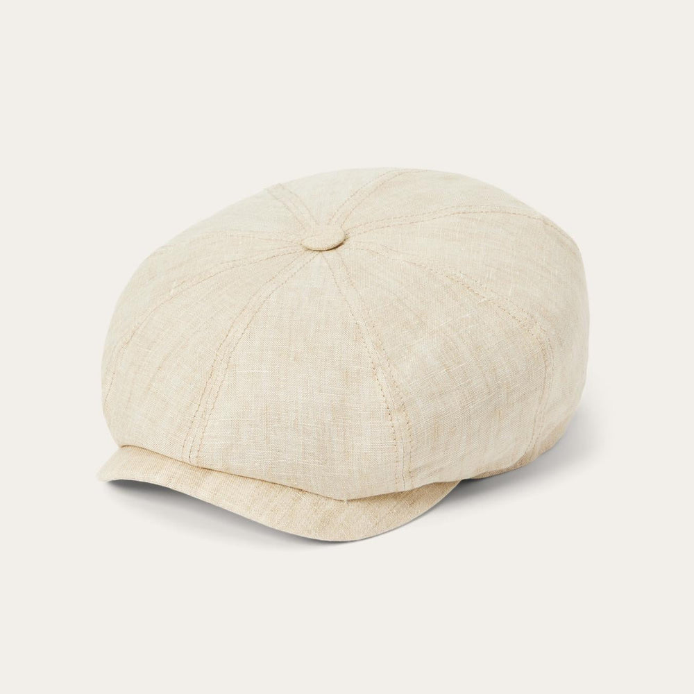 Men/Women Caps &amp; Truckers | Stetson Linen Hatteras Newsboy Beige