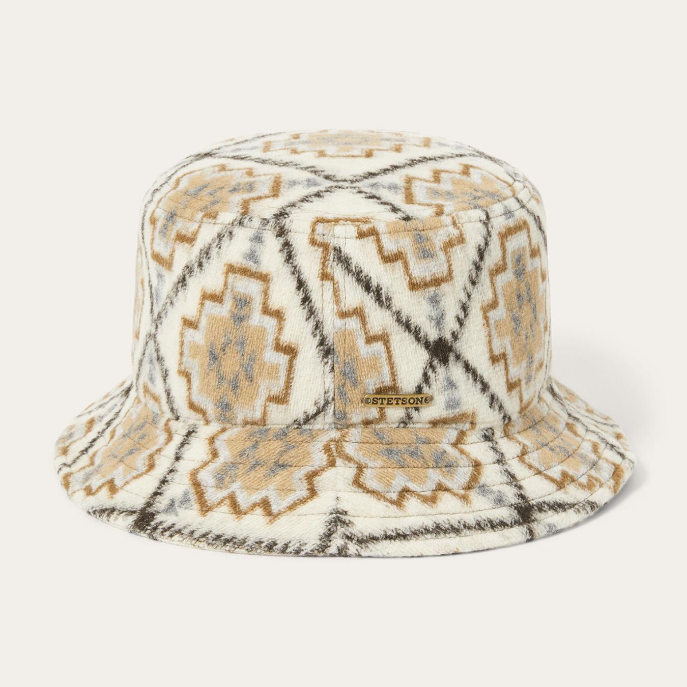Men/Women Caps &amp; Truckers | Stetson Navajo Jersey Bucket Hat Off White / Beige