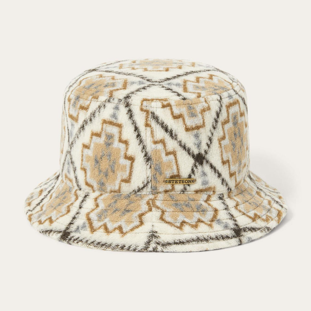 Men/Women Caps &amp; Truckers | Stetson Navajo Jersey Bucket Hat Off White / Beige