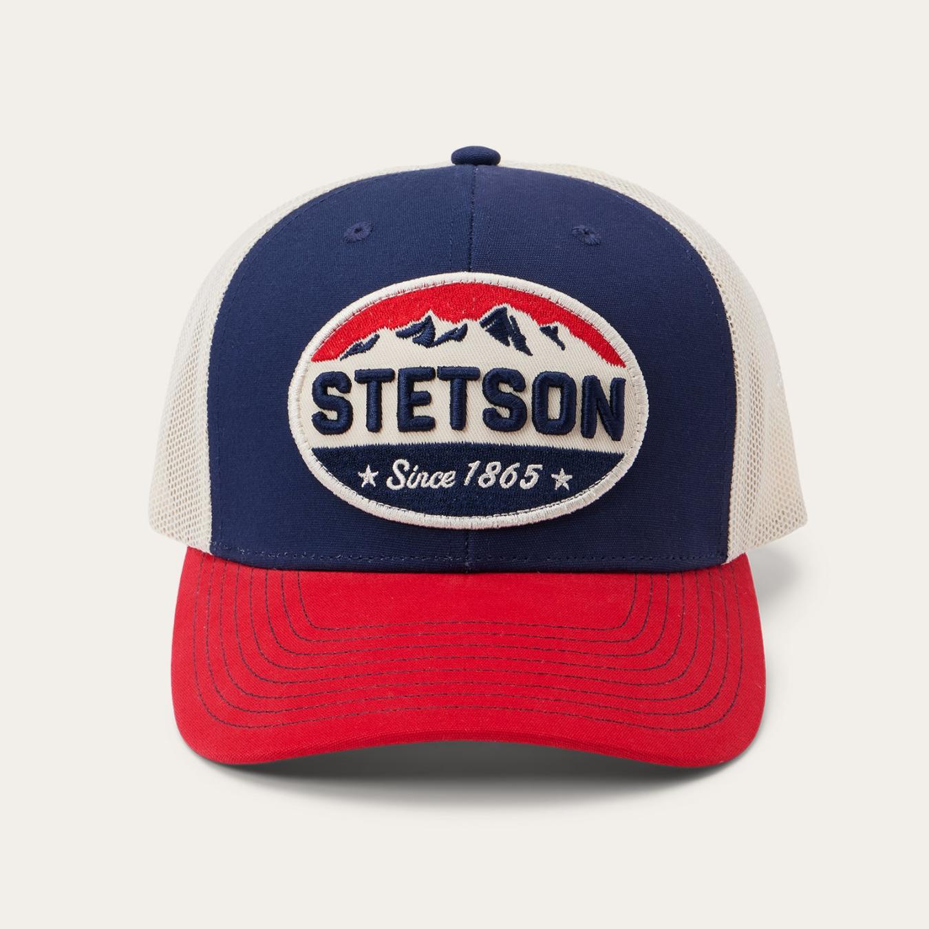 Men/Women Caps &amp; Truckers | Stetson Navy Americana Trucker Cap Navy