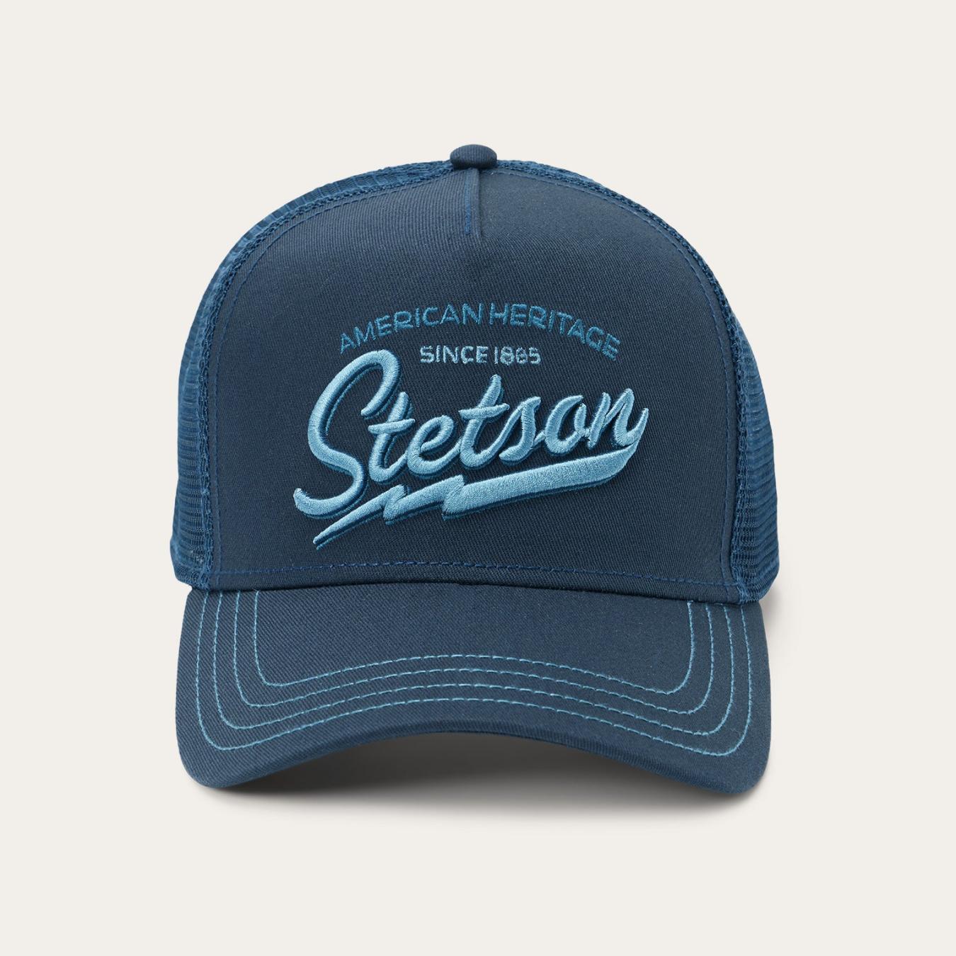 Men/Women Caps &amp; Truckers | Stetson Navy Embroidered 1865 Trucker Cap Navy