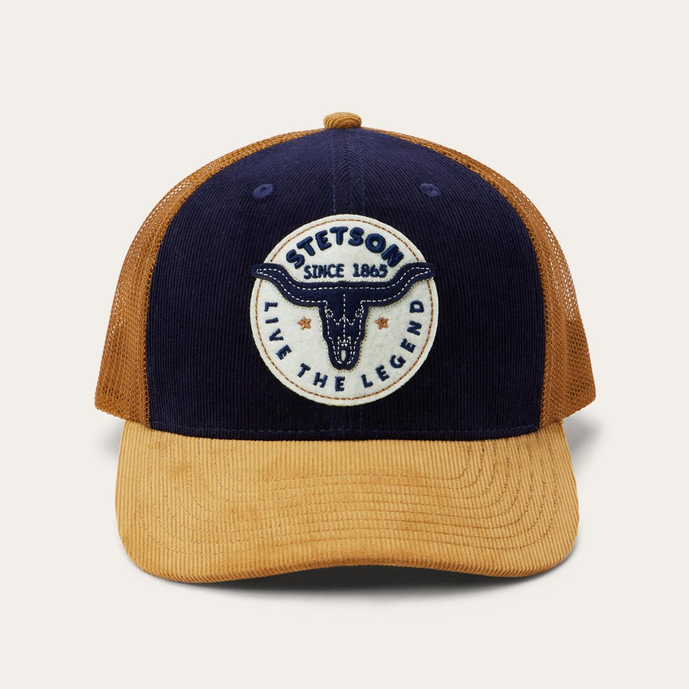 Men/Women Caps &amp; Truckers | Stetson Navy Longhorn Trucker Cap Navy