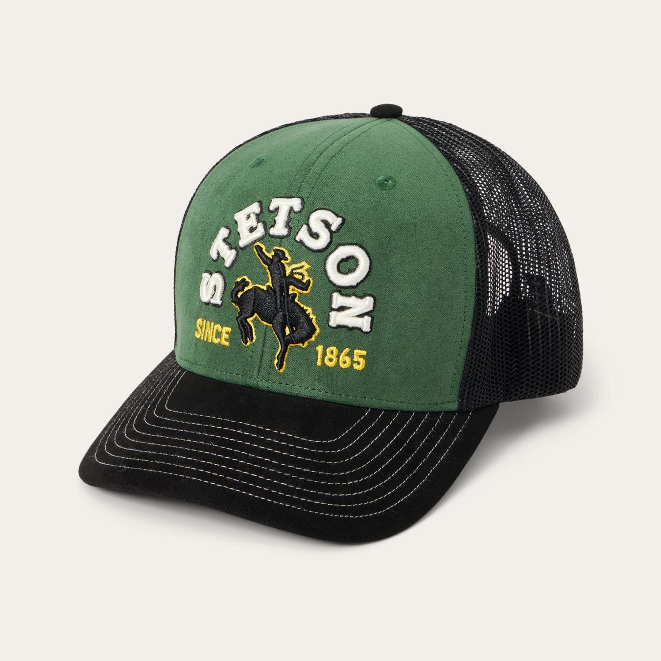 Men/Women Caps &amp; Truckers | Stetson Olive Cowboy Trucker Cap Olive