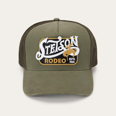 Men/Women Caps &amp; Truckers | Stetson Rodeo Patch Trucker Cap Olive