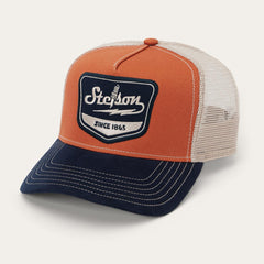 Men/Women Caps &amp; Truckers | Stetson Spark Plug Trucker Cap Navy/rust Orange