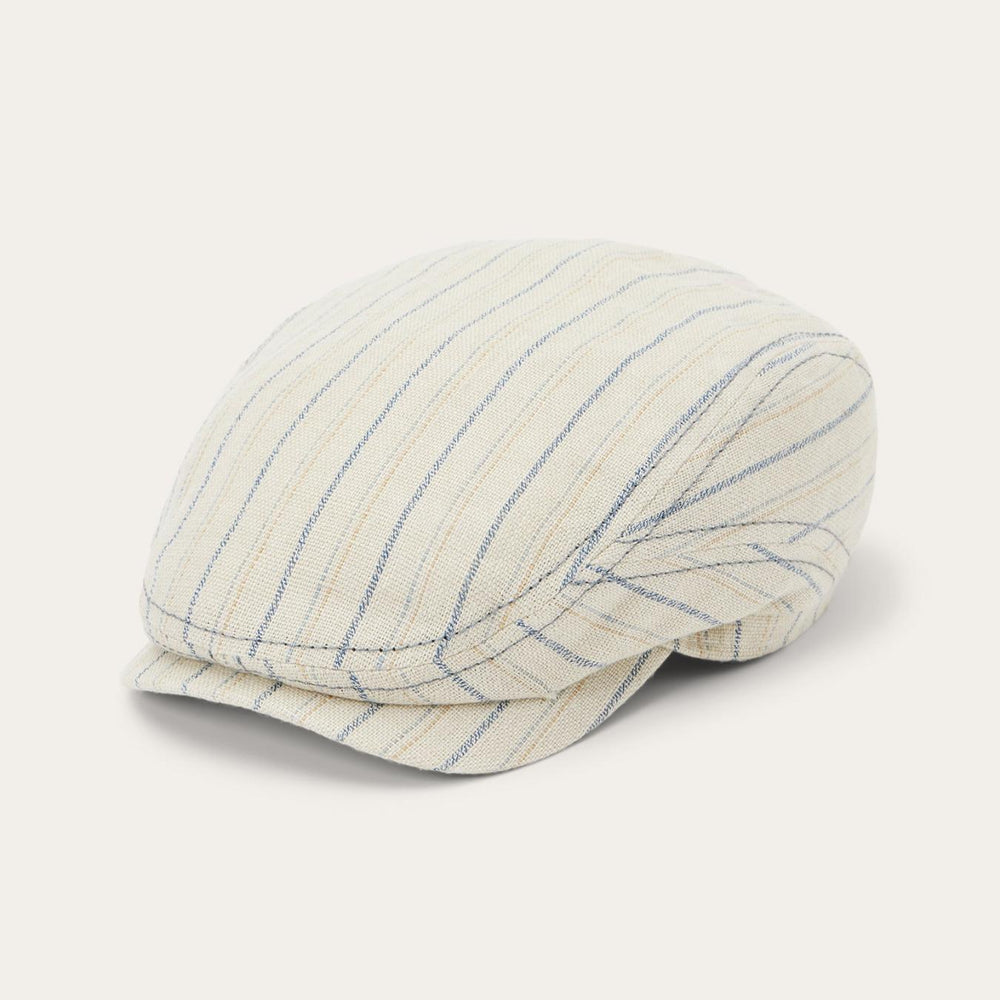 Men/Women Caps &amp; Truckers | Stetson Striped Linen Driver Cap Off White With Stripes