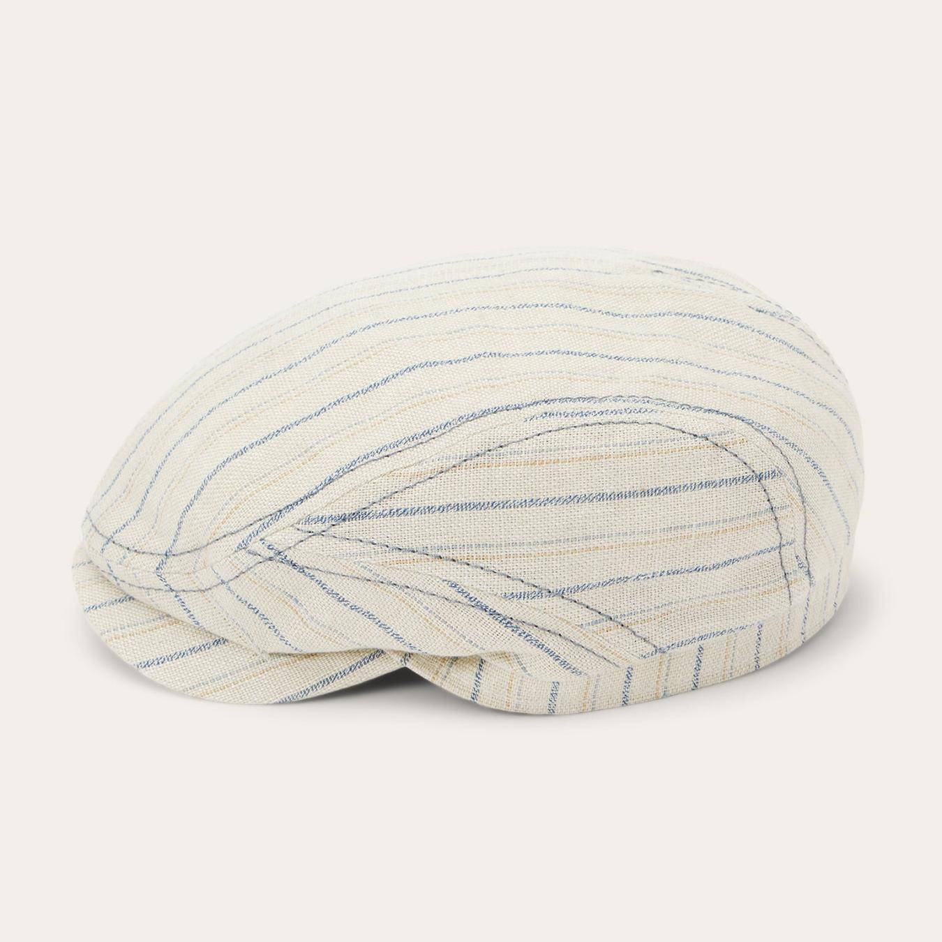 Men/Women Caps &amp; Truckers | Stetson Striped Linen Driver Cap Off White With Stripes