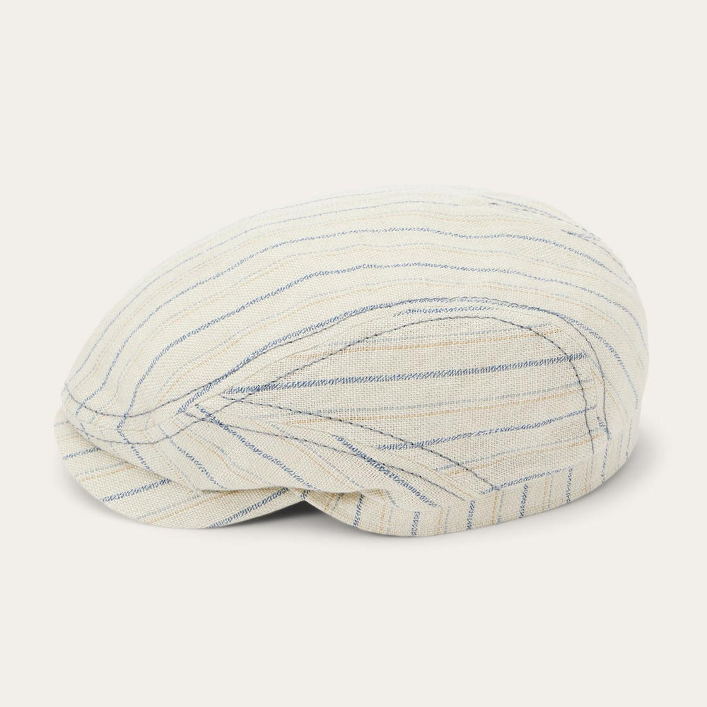 Men/Women Caps &amp; Truckers | Stetson Striped Linen Driver Cap Off White With Stripes