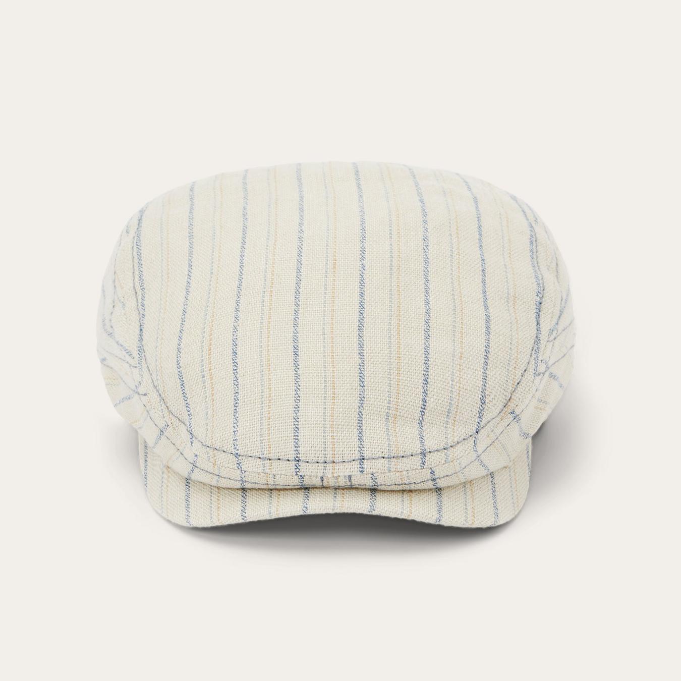 Men/Women Caps &amp; Truckers | Stetson Striped Linen Driver Cap Off White With Stripes
