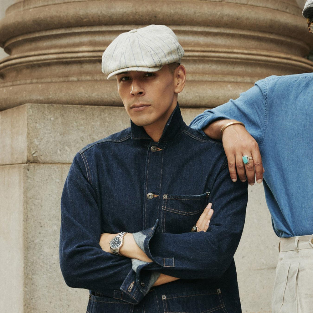 Men/Women Caps &amp; Truckers | Stetson Striped Linen Hatteras Off White With Stripes