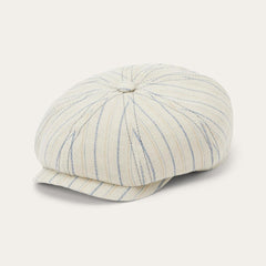 Men/Women Caps &amp; Truckers | Stetson Striped Linen Hatteras Off White With Stripes