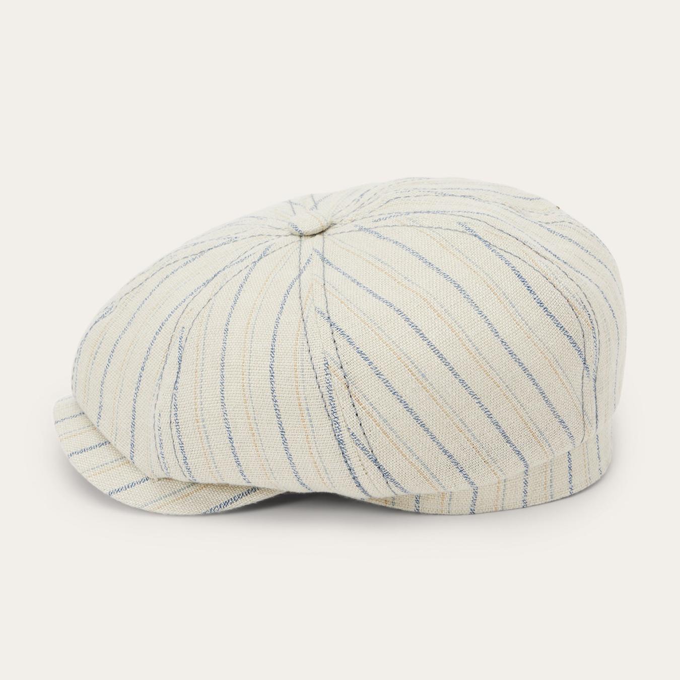 Men/Women Caps &amp; Truckers | Stetson Striped Linen Hatteras Off White With Stripes