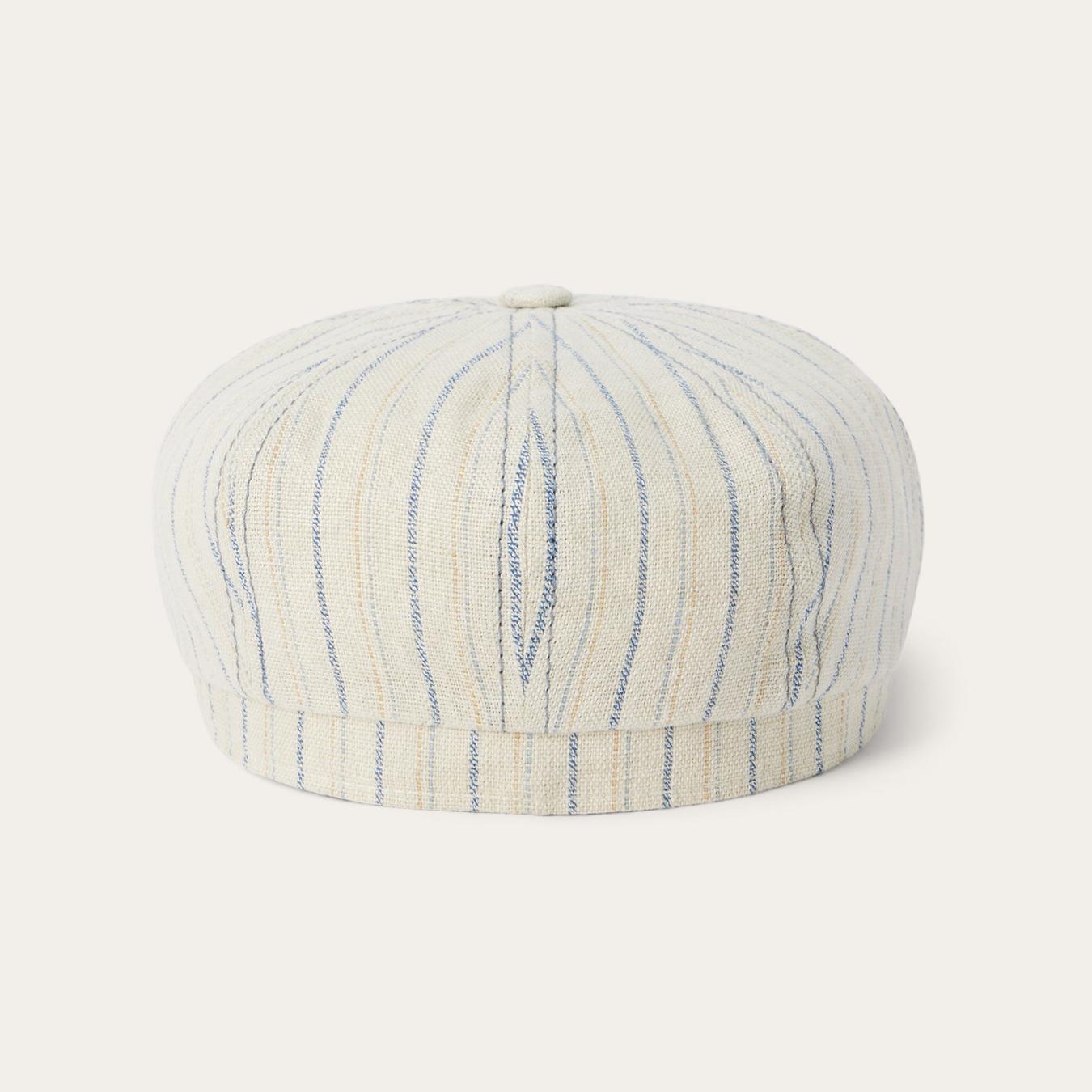 Men/Women Caps &amp; Truckers | Stetson Striped Linen Hatteras Off White With Stripes