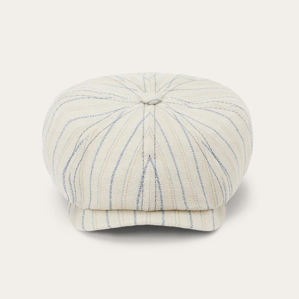 Men/Women Caps &amp; Truckers | Stetson Striped Linen Hatteras Off White With Stripes