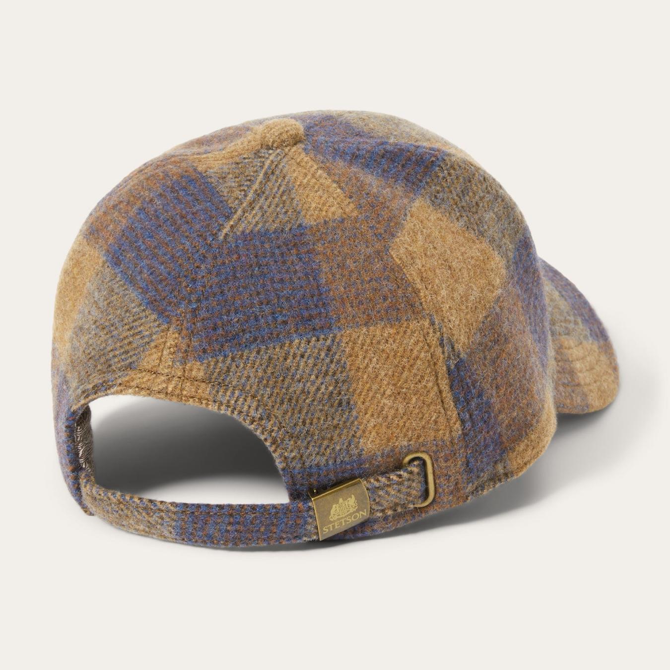 Men/Women Caps &amp; Truckers | Stetson Wool Check Baseball Cap Cognac/sand/blue