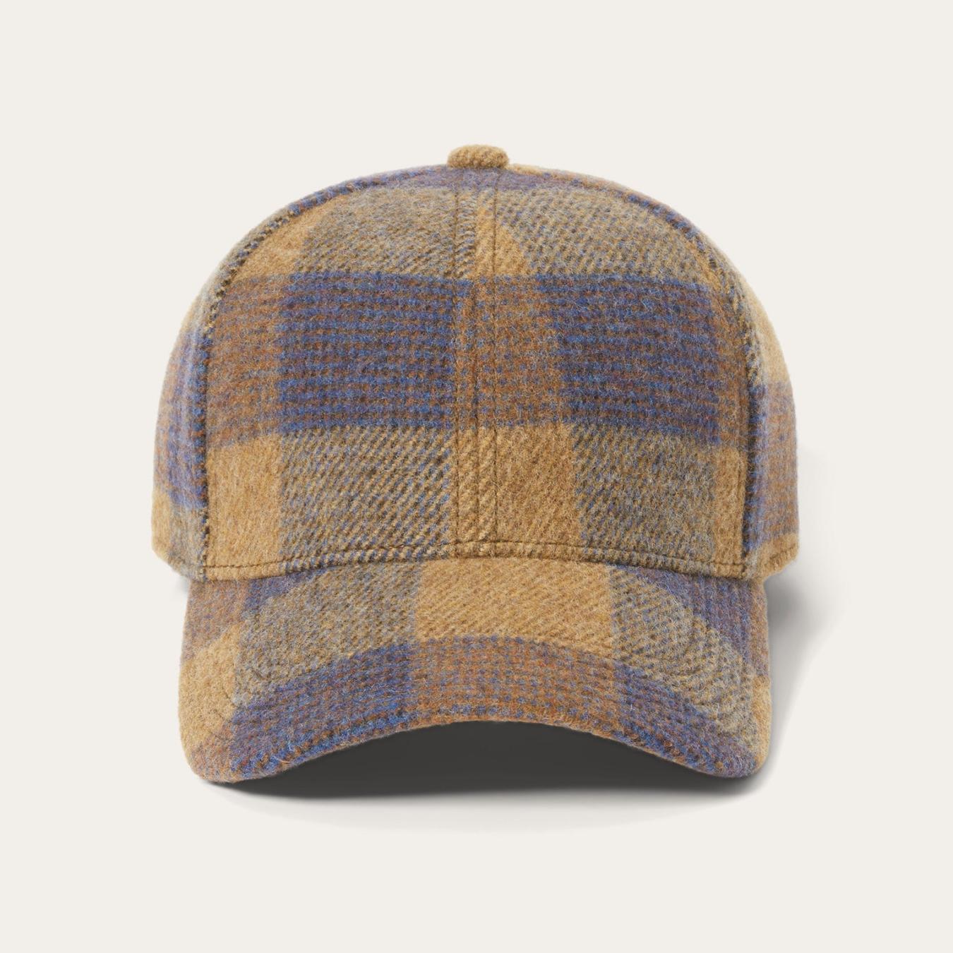Men/Women Caps &amp; Truckers | Stetson Wool Check Baseball Cap Cognac/sand/blue