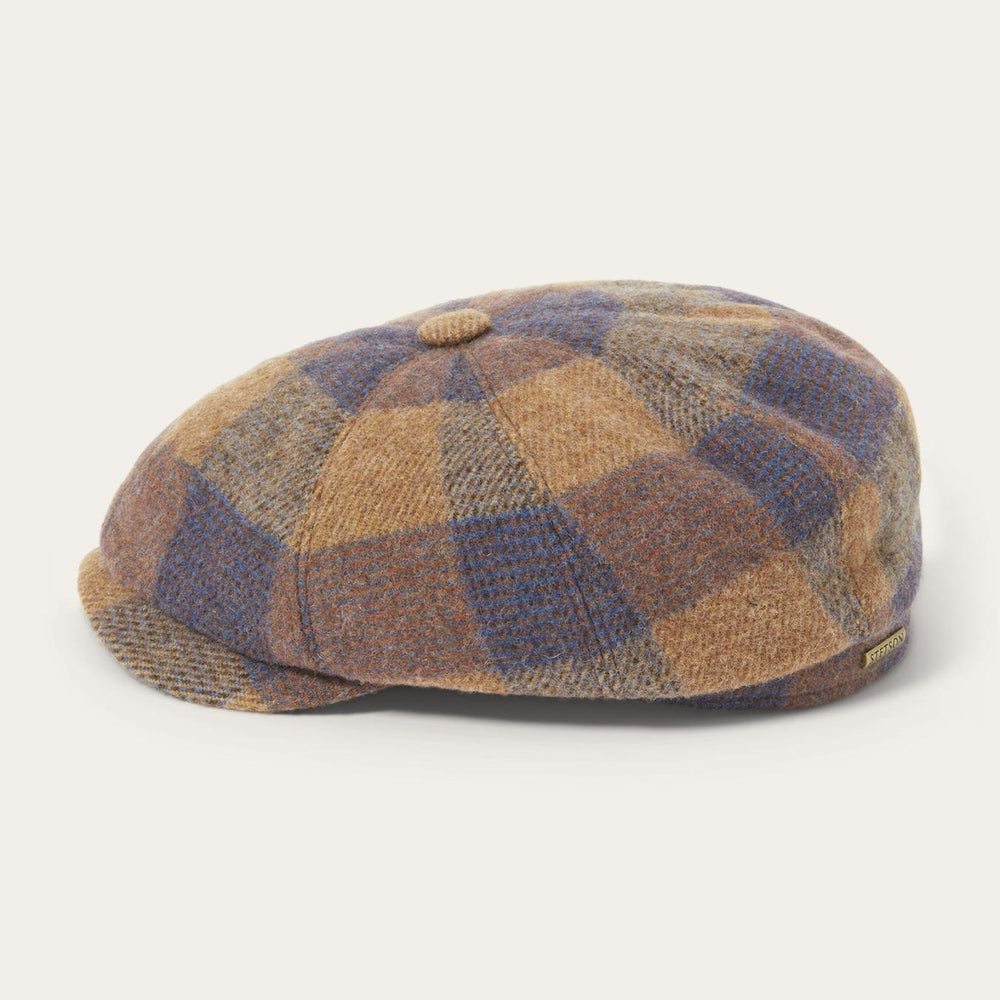 Men/Women Caps &amp; Truckers | Stetson Wool Check Hatteras Cognac/sand/blue