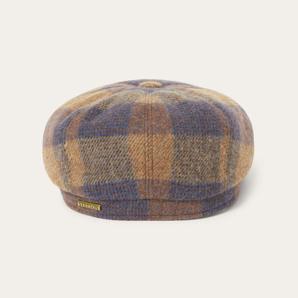 Men/Women Caps &amp; Truckers | Stetson Wool Check Hatteras Cognac/sand/blue