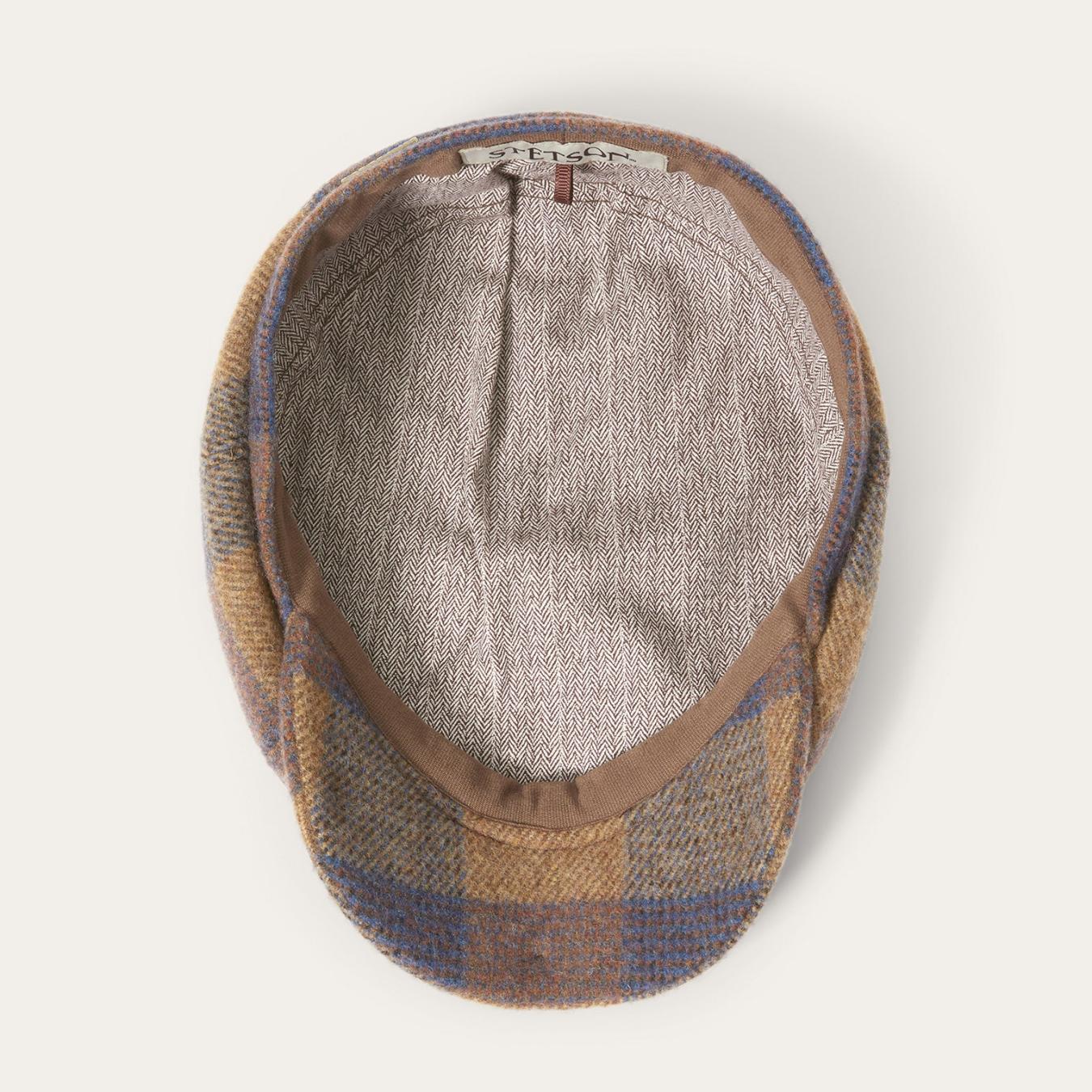 Men/Women Caps &amp; Truckers | Stetson Wool Check Hatteras Cognac/sand/blue