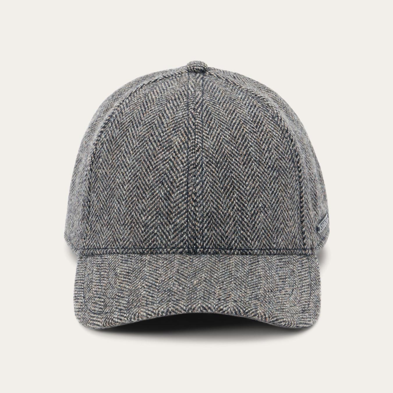 Men/Women Caps &amp; Truckers | Stetson Wool Herringbone Baseball Cap Anthra Melange Herringbone