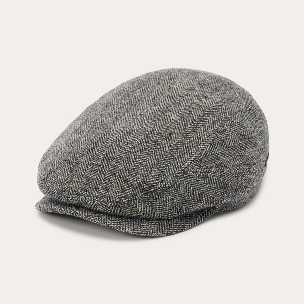 Men/Women Caps &amp; Truckers | Stetson Wool Herringbone Driver Cap Anthra Melange Herringbone