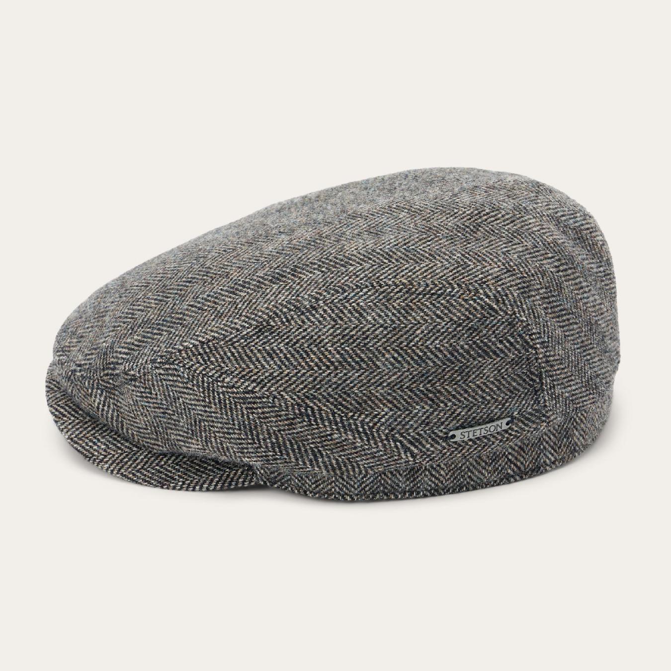 Men/Women Caps &amp; Truckers | Stetson Wool Herringbone Driver Cap Anthra Melange Herringbone
