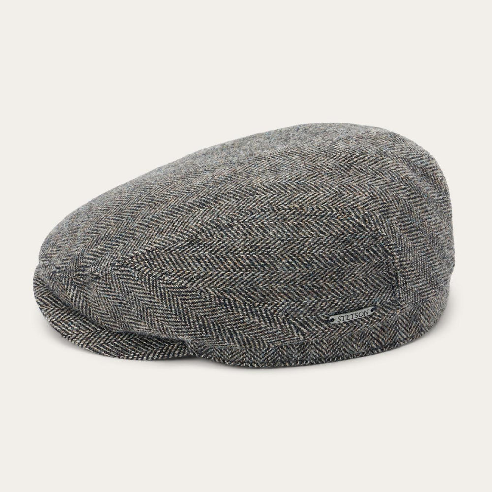 Men/Women Caps &amp; Truckers | Stetson Wool Herringbone Driver Cap Anthra Melange Herringbone
