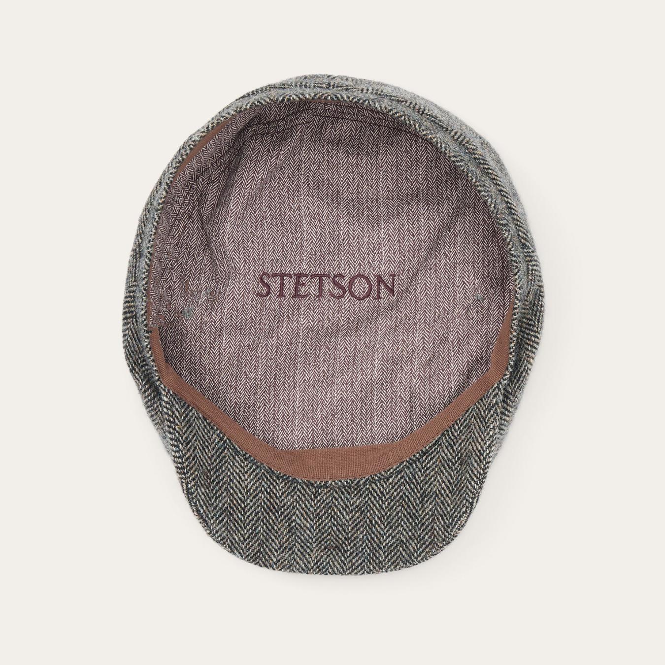 Men/Women Caps &amp; Truckers | Stetson Wool Herringbone Driver Cap Anthra Melange Herringbone