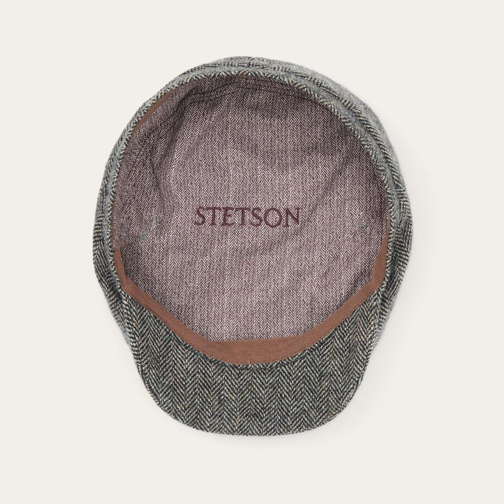 Men/Women Caps &amp; Truckers | Stetson Wool Herringbone Driver Cap Anthra Melange Herringbone
