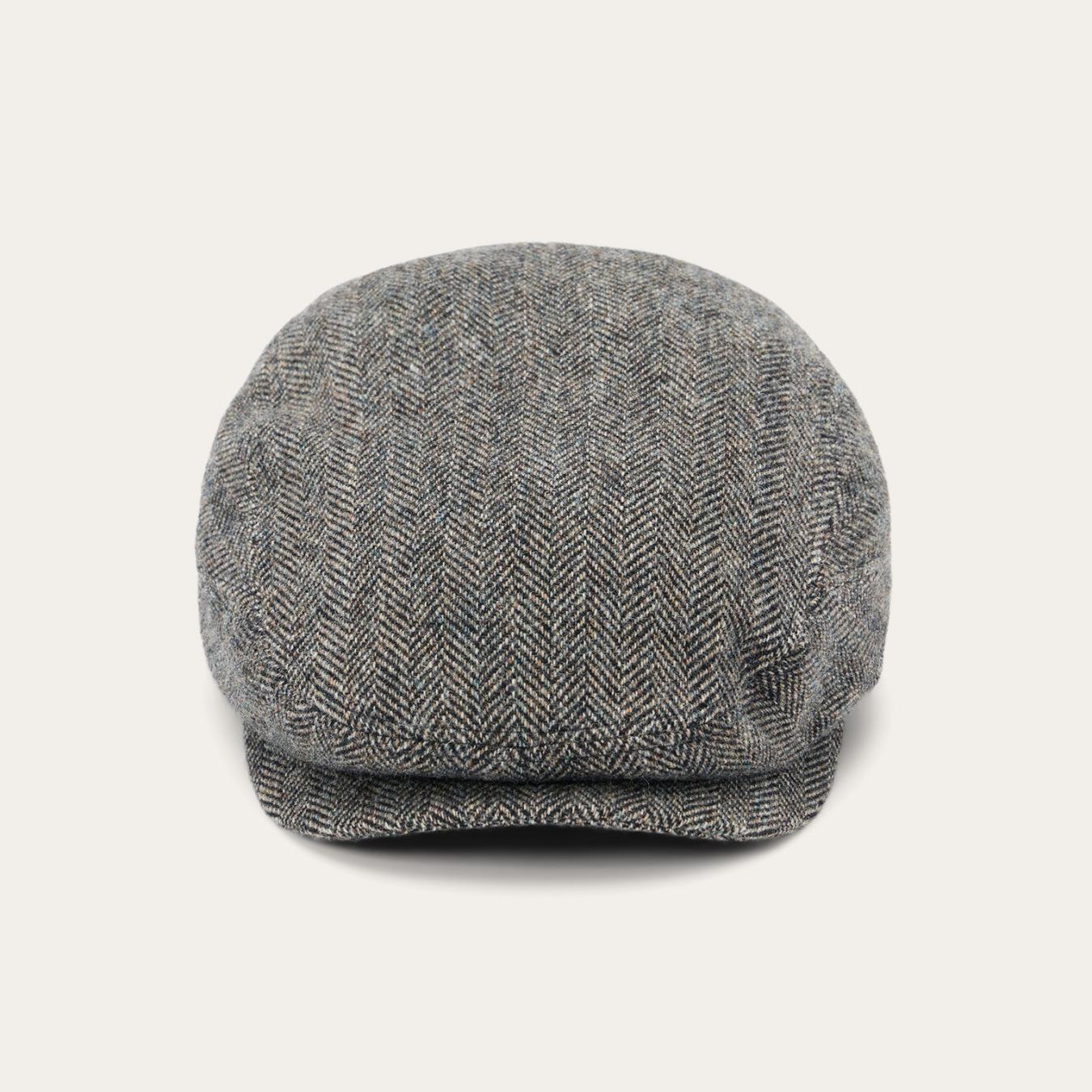Men/Women Caps &amp; Truckers | Stetson Wool Herringbone Driver Cap Anthra Melange Herringbone