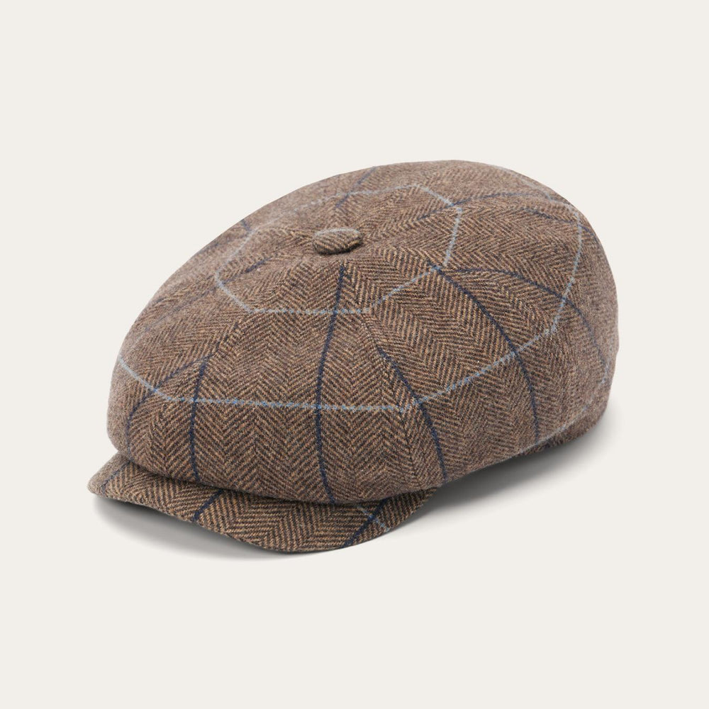 Men/Women Caps &amp; Truckers | Stetson Wool Herringbone Hatteras Cap Camel Herringbone
