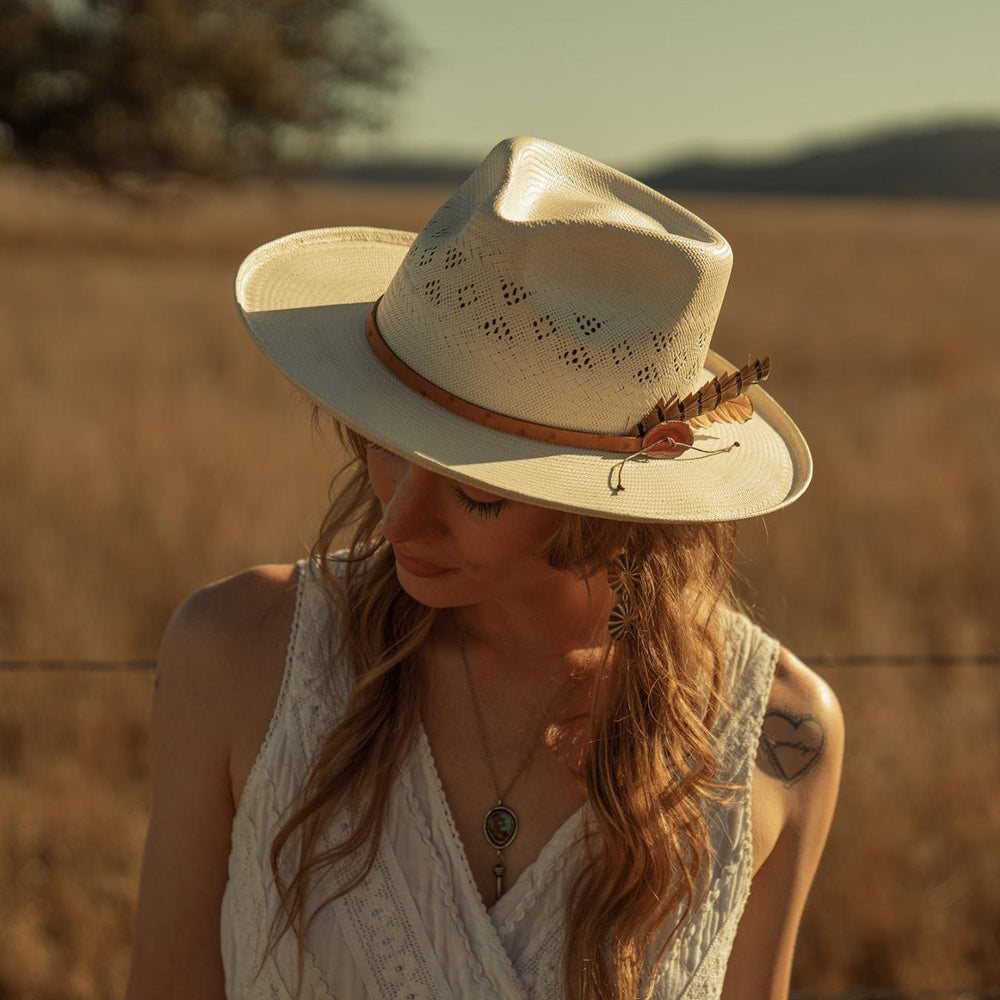 Men/Women Fedora | Stetson Andromeda Vented Straw Fedora Natural