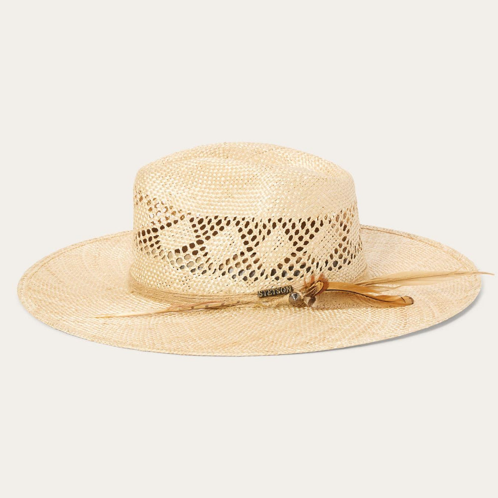 Men/Women Fedora | Stetson Chorus Straw Flat Brim Hat Natural