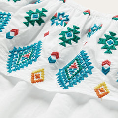 Women Blouses | Stetson Bright Schiffli Embroidered White Cotton Lawn Blouse White