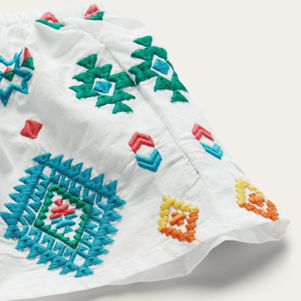 Women Blouses | Stetson Bright Schiffli Embroidered White Cotton Lawn Blouse White