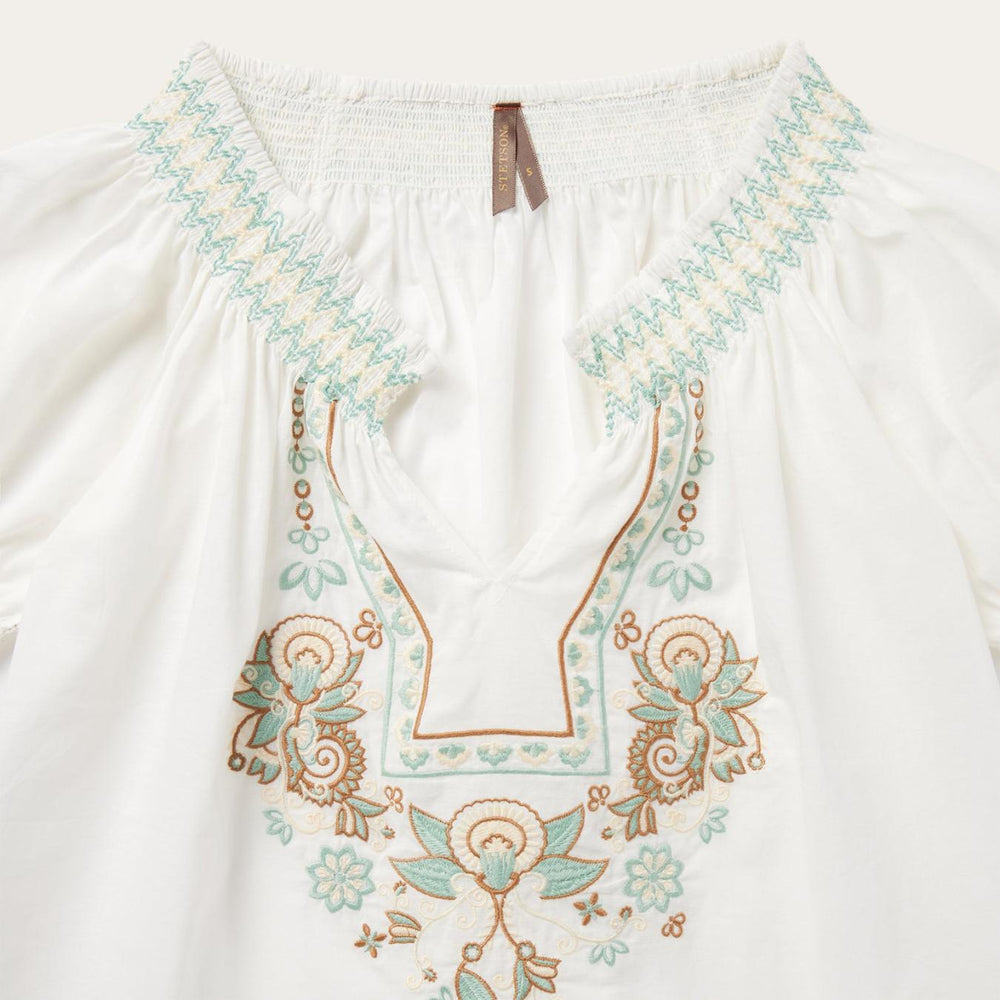 Women Blouses | Stetson Cotton Voile Peasant Blouse White