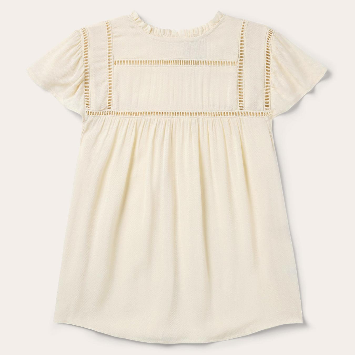 Women Blouses | Stetson Cream Herringbone Blouse White